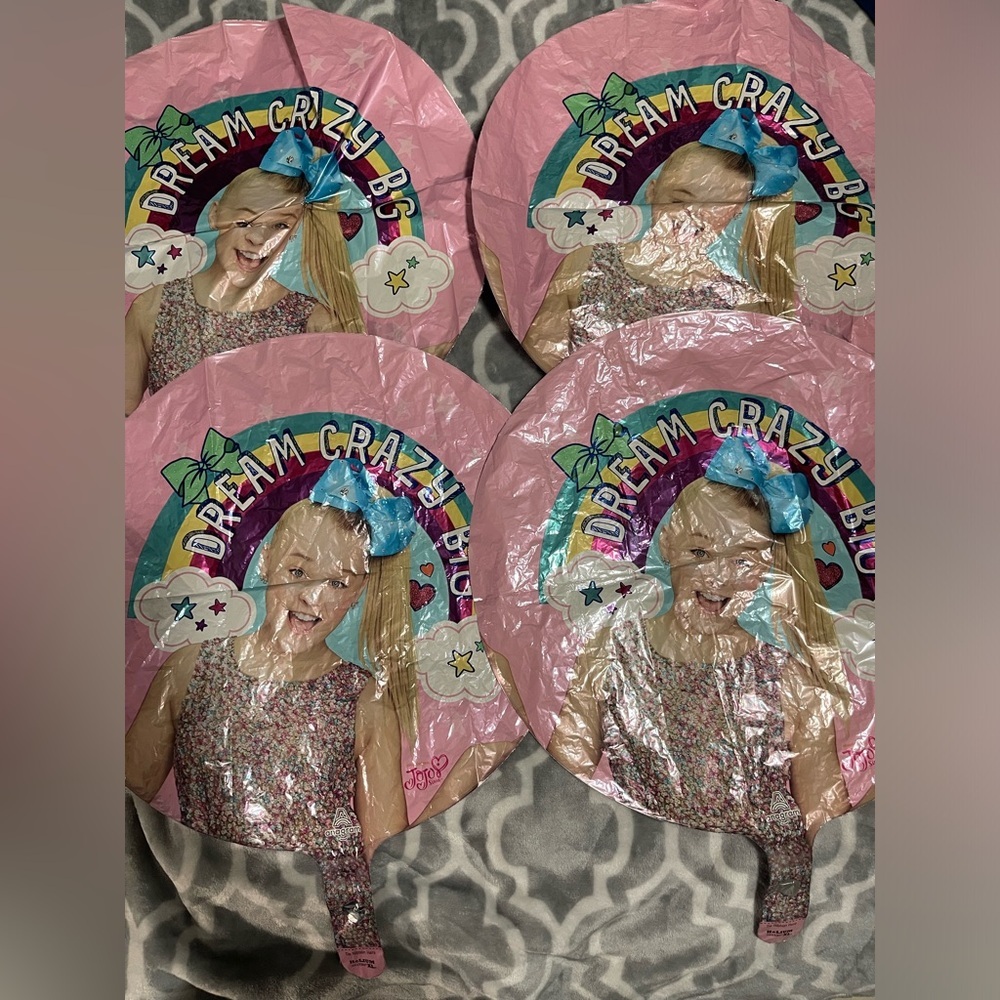 JoJo Siwa Dream crazy big party helium balloons, 18” round, 4 count, new